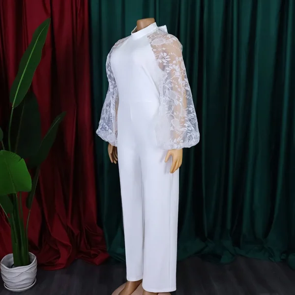 Mesh Jumpsuit Women White Overalls Party Lace Rompers New In Bodysuit One Piece Long Sleeve Summer Long Pants Y2k Spring Work - Image 18