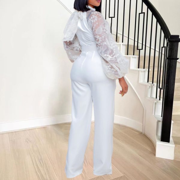 Mesh Jumpsuit Women White Overalls Party Lace Rompers New In Bodysuit One Piece Long Sleeve Summer Long Pants Y2k Spring Work - Image 16