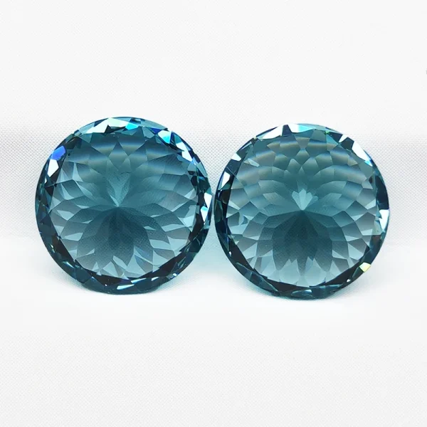Lab Grown Paraiba Round Shape 100 Faceted Cut Lab Created Sapphire Gemstone Jewelry Making Materials Selectable AGL Certificate - Image 12