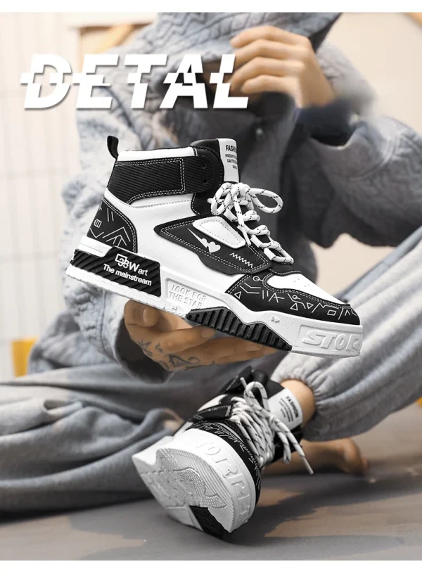 Men High Top Casual Shoes Fashion Designer Men Boots Outdoor Platform Sneakers Versatile Lace-Up Men Running Shoes tenis hombres - Image 12