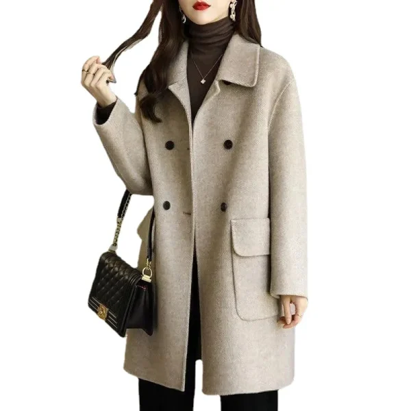 Tweed Jacket Autumn Winter 2024 New Korean Tweed Jacket High Quality Women Clothingmid Long Trench Coat Winter Coats Luxury