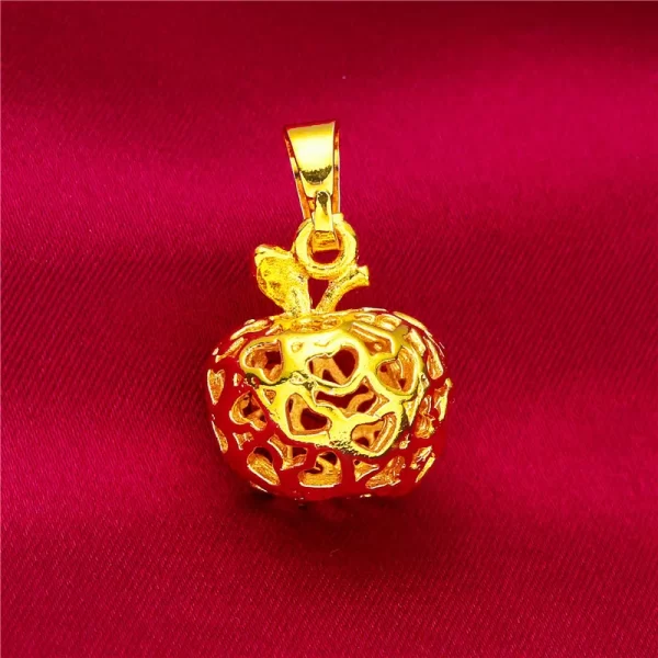 2024 New Fake 24K Real Gold 45CM Necklace Electroplated Love Pendant Peach Heart Flower Apple Lady Woman Valentine's Day Gift - Image 9