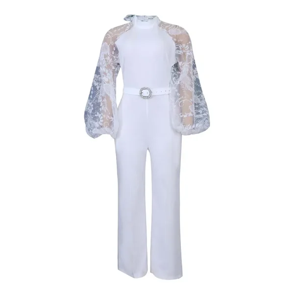 Mesh Jumpsuit Women White Overalls Party Lace Rompers New In Bodysuit One Piece Long Sleeve Summer Long Pants Y2k Spring Work - Image 30