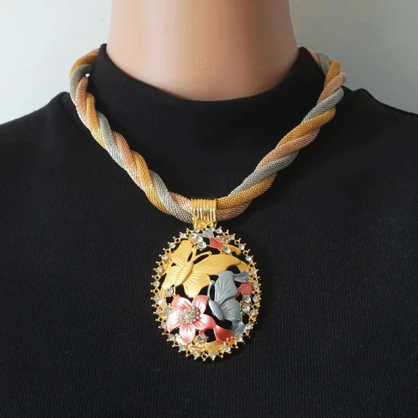 Fashion African Jewelry Charm Necklace Earrings Dubai Gold Jewellery Sets For Women Wedding Bridal Bracelet Ring Jewlery Set - Image 2