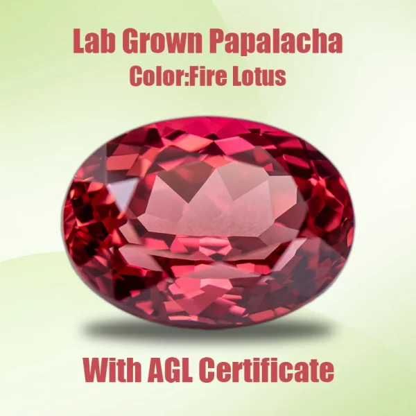 Lab Grown Sapphire Fire Lotus Color Oval Cut Papalacha Gemstone for Advanced Jewelry Making Materials Selectable AGL Certificate - Image 7