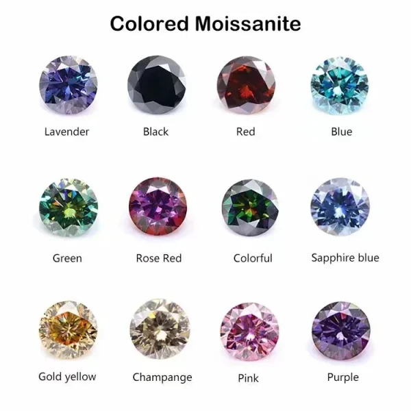 D Color Super White Moissanite Diamond Round / Oval / Pear / Radiant / Emerald / Heart / Princess / Cushion / Asscher Shape - Image 78