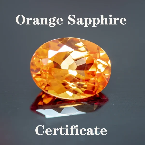 Lab Grown Sapphire Oval Shape Orange Color Extremely Shiny Quality DIY Charms Ring Necklace Earrings Main Materials Certificate - Image 8