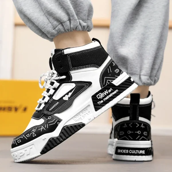 Men High Top Casual Shoes Fashion Designer Men Boots Outdoor Platform Sneakers Versatile Lace-Up Men Running Shoes tenis hombres - Image 2