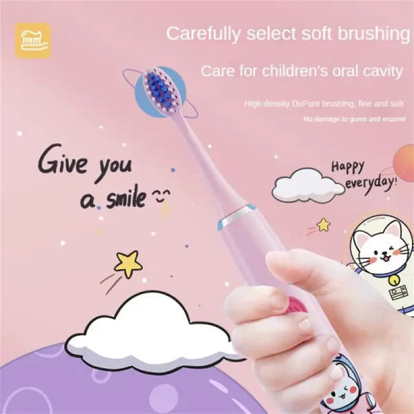 Children Sonic Electric Toothbrush IPX7 Waterproof Sonic Electric Toothbrush Portable USB Charging Sonic Brush Dental Cares - Image 2