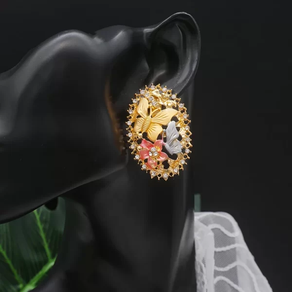 Fashion African Jewelry Charm Necklace Earrings Dubai Gold Jewellery Sets For Women Wedding Bridal Bracelet Ring Jewlery Set - Image 11