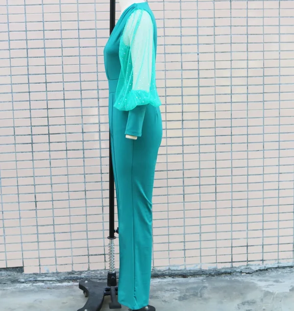 Ladies Elegant Office Jumpsuit Romper For Women 2023 High Waist Wedding Overalls Sequins Bodycon Long Sleeve Party Jumpsuit Club - Image 18