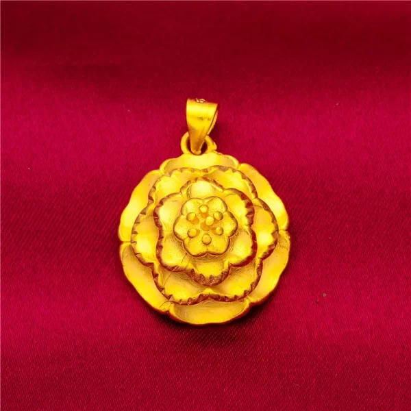 2024 New Fake 24K Real Gold 45CM Necklace Electroplated Love Pendant Peach Heart Flower Apple Lady Woman Valentine's Day Gift - Image 7