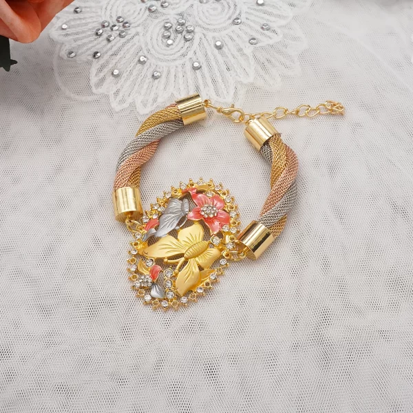 Fashion African Jewelry Charm Necklace Earrings Dubai Gold Jewellery Sets For Women Wedding Bridal Bracelet Ring Jewlery Set - Image 15