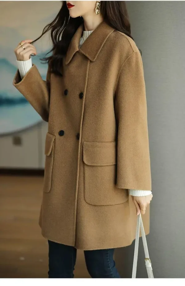 Tweed Jacket Autumn Winter 2024 New Korean Tweed Jacket High Quality Women Clothingmid Long Trench Coat Winter Coats Luxury - Image 14