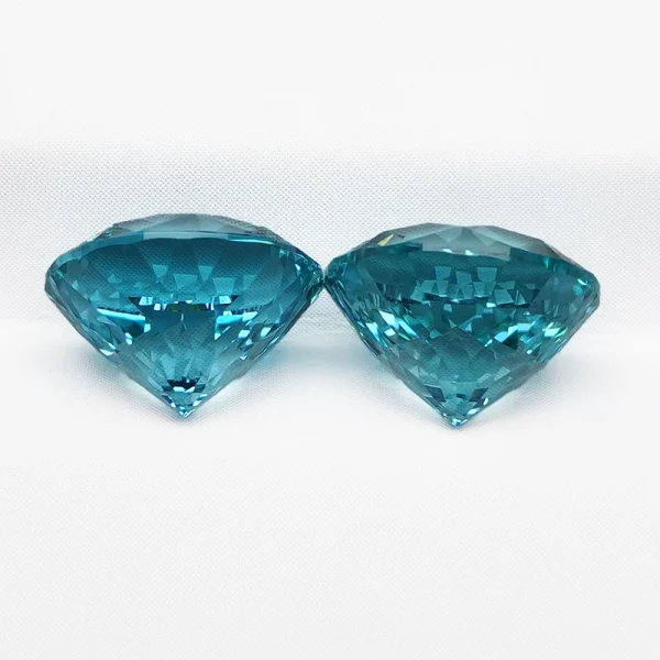 Lab Grown Paraiba Round Shape 100 Faceted Cut Lab Created Sapphire Gemstone Jewelry Making Materials Selectable AGL Certificate - Image 13