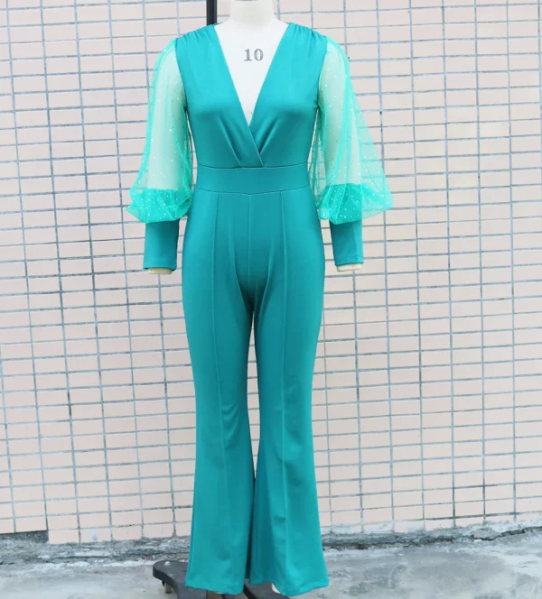 Ladies Elegant Office Jumpsuit Romper For Women 2023 High Waist Wedding Overalls Sequins Bodycon Long Sleeve Party Jumpsuit Club - Image 20