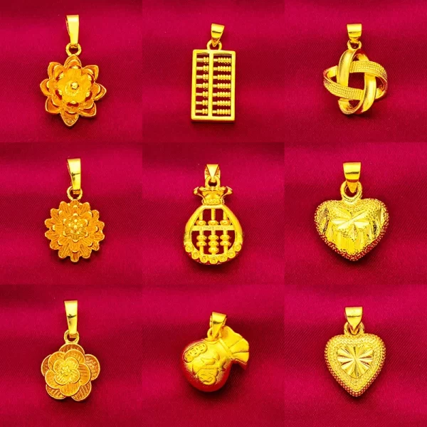 2024 New Fake 24K Real Gold 45CM Necklace Electroplated Love Pendant Peach Heart Flower Apple Lady Woman Valentine's Day Gift - Image 2