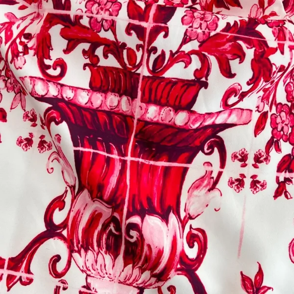 Fashion Runway Summer Short Dress Women's Sleeveless Red Blue And White Porcelain Flower Print Holiday Tank Mini Vestidos - Image 23