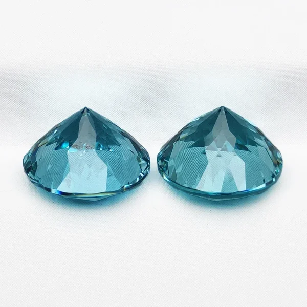 Lab Grown Paraiba Round Shape 100 Faceted Cut Lab Created Sapphire Gemstone Jewelry Making Materials Selectable AGL Certificate - Image 6