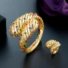 Zlxgirl jewelry Gold And Silver Plated Color African Beads big Bangle With ring jewlery set High Quality Zircon bracelet Aneis - Image 15