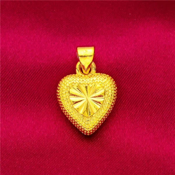 2024 New Fake 24K Real Gold 45CM Necklace Electroplated Love Pendant Peach Heart Flower Apple Lady Woman Valentine's Day Gift - Image 11