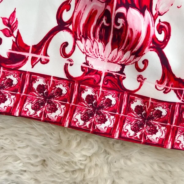 Fashion Runway Summer Short Dress Women's Sleeveless Red Blue And White Porcelain Flower Print Holiday Tank Mini Vestidos - Image 24