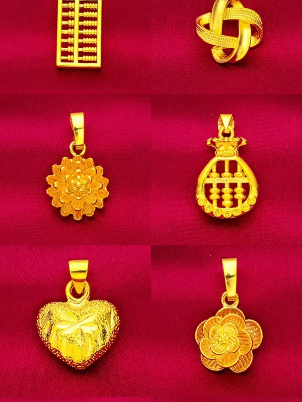 2024 New Fake 24K Real Gold 45CM Necklace Electroplated Love Pendant Peach Heart Flower Apple Lady Woman Valentine's Day Gift - Image 34