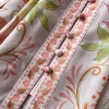 Autumn Holiday Pink Floral Dress Women's Stand Long Lantern Sleeve Belt Lace Up Flower Print Loose A Line Boho Maxi Vestidos - Image 5