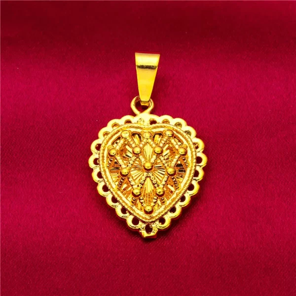 2024 New Fake 24K Real Gold 45CM Necklace Electroplated Love Pendant Peach Heart Flower Apple Lady Woman Valentine's Day Gift - Image 22