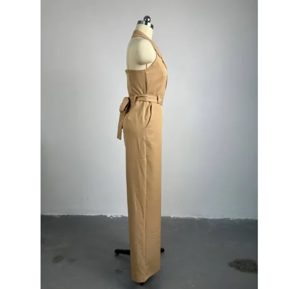 High Waist Jumpsuit Women's Clothing 2024 Summer New Hanging Neck Open Back Pocket Casual Sleeveless Y2k Jump Suits for Female - Image 15