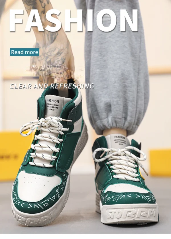 Men High Top Casual Shoes Fashion Designer Men Boots Outdoor Platform Sneakers Versatile Lace-Up Men Running Shoes tenis hombres - Image 11
