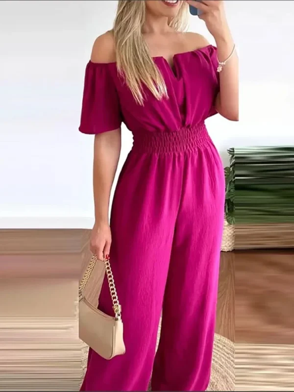 Elegant women jumpsuit, elegant street clothing, women's wide leg Bailey sleeveless tight fitting suit, 2024 high-altitude jump - Image 3