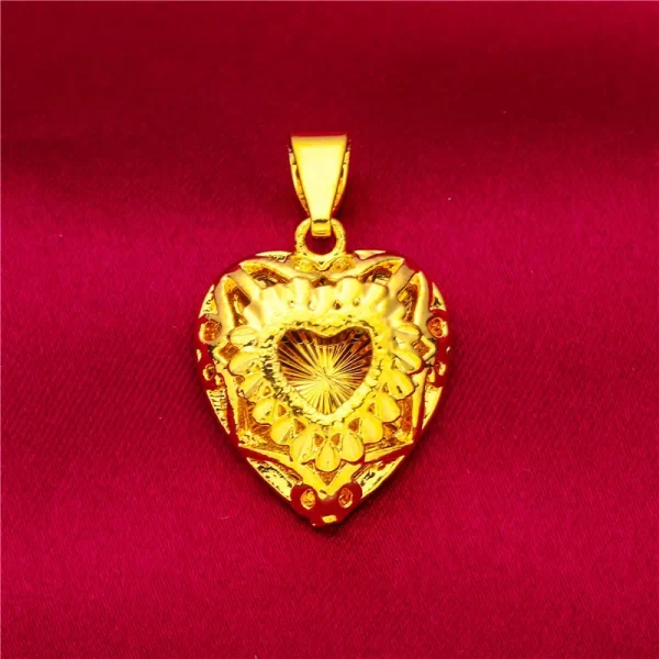 2024 New Fake 24K Real Gold 45CM Necklace Electroplated Love Pendant Peach Heart Flower Apple Lady Woman Valentine's Day Gift - Image 25