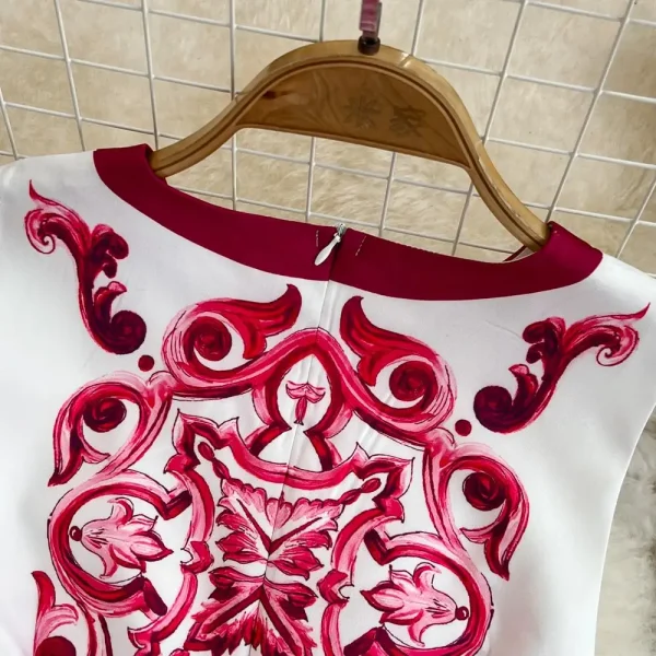Fashion Runway Summer Short Dress Women's Sleeveless Red Blue And White Porcelain Flower Print Holiday Tank Mini Vestidos - Image 30
