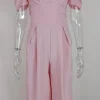 Plus Size Women's Fashion and Wlegant Jumpsuit Short Sleeve Tied Detail Backless Hollow Out Waist High Waist Wide Leg Jumpsuit - Image 9