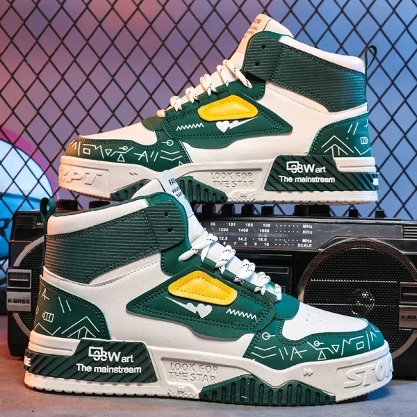 Men High Top Casual Shoes Fashion Designer Men Boots Outdoor Platform Sneakers Versatile Lace-Up Men Running Shoes tenis hombres - Image 6