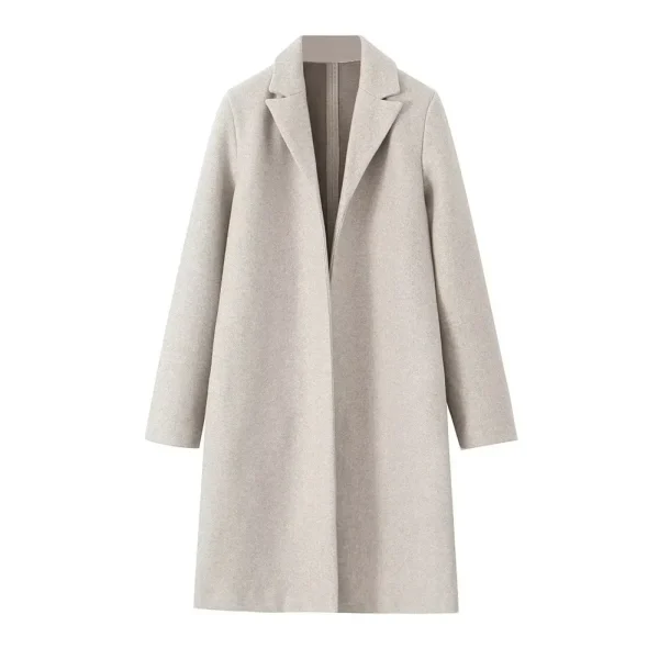 Willshela Women Fashion Solid Open Stitch Long Trench Coats Vintage V-Neck Full Sleeves Female Chic Lady Outfits - Image 8