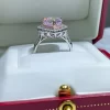 5 Carat Artificial Love Cherry Blossom Pink Diamond Ring 925 Sterling Silver Imported High Carbon  Ice Cut Explosive 85 - Image 4