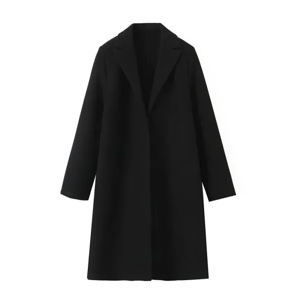 Willshela Women Fashion Solid Open Stitch Long Trench Coats Vintage V-Neck Full Sleeves Female Chic Lady Outfits - Image 9