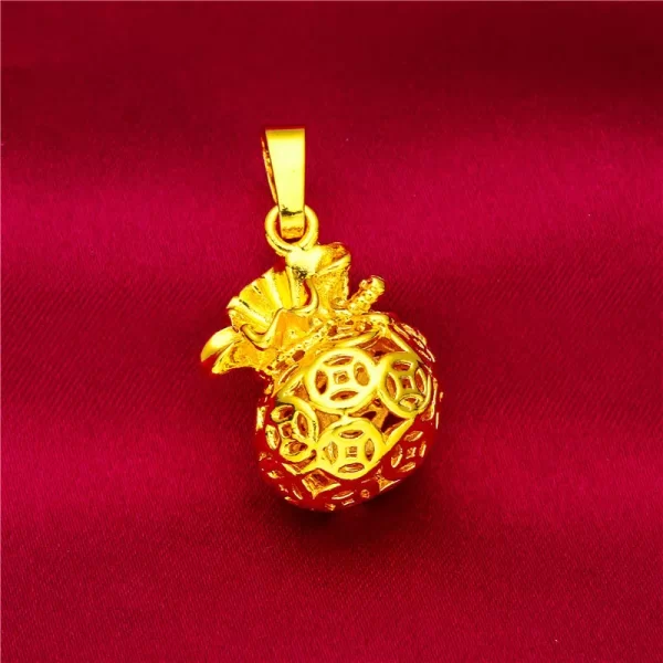 2024 New Fake 24K Real Gold 45CM Necklace Electroplated Love Pendant Peach Heart Flower Apple Lady Woman Valentine's Day Gift - Image 24