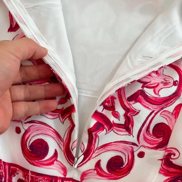 Fashion Runway Summer Short Dress Women's Sleeveless Red Blue And White Porcelain Flower Print Holiday Tank Mini Vestidos - Image 5