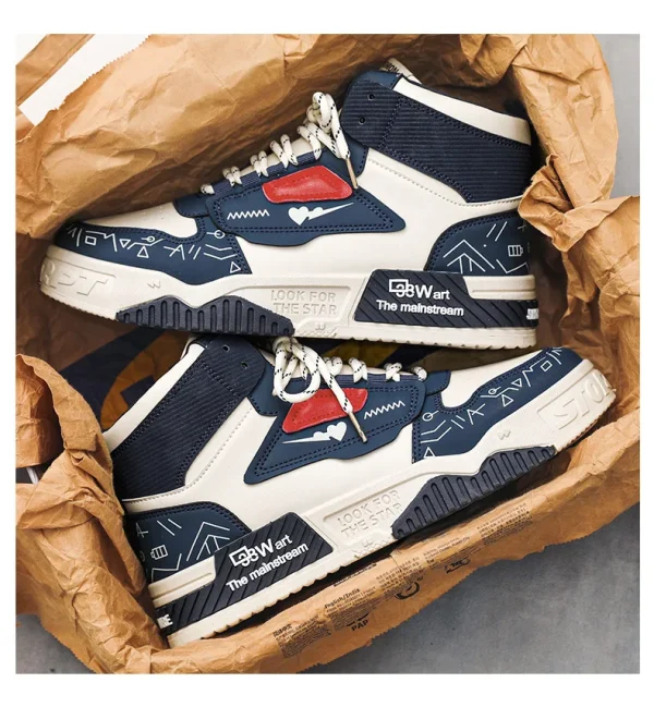 Men High Top Casual Shoes Fashion Designer Men Boots Outdoor Platform Sneakers Versatile Lace-Up Men Running Shoes tenis hombres - Image 23