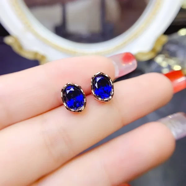 New Natural London Blue Sapphire 6* 8mm 925 Sterling Silver and Platinum Simple luxury jewelry wedding jewelry boutique - Image 13