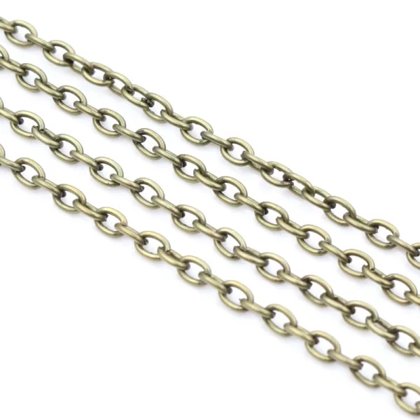 5 Meters/lot 3x2mm 4x3mm 5 Colors Plated Cross Unwelded Iron Cable Chains Necklace DIY Jewelry Making Findings Accessories - Image 10