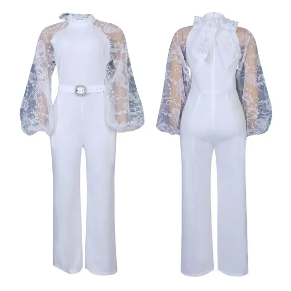 Mesh Jumpsuit Women White Overalls Party Lace Rompers New In Bodysuit One Piece Long Sleeve Summer Long Pants Y2k Spring Work - Image 29