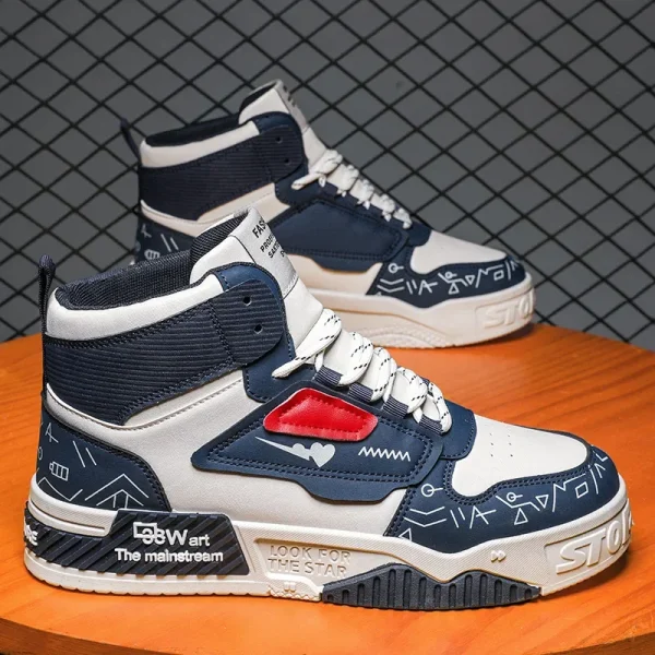Men High Top Casual Shoes Fashion Designer Men Boots Outdoor Platform Sneakers Versatile Lace-Up Men Running Shoes tenis hombres - Image 8