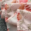 Autumn Holiday Pink Floral Dress Women's Stand Long Lantern Sleeve Belt Lace Up Flower Print Loose A Line Boho Maxi Vestidos - Image 6