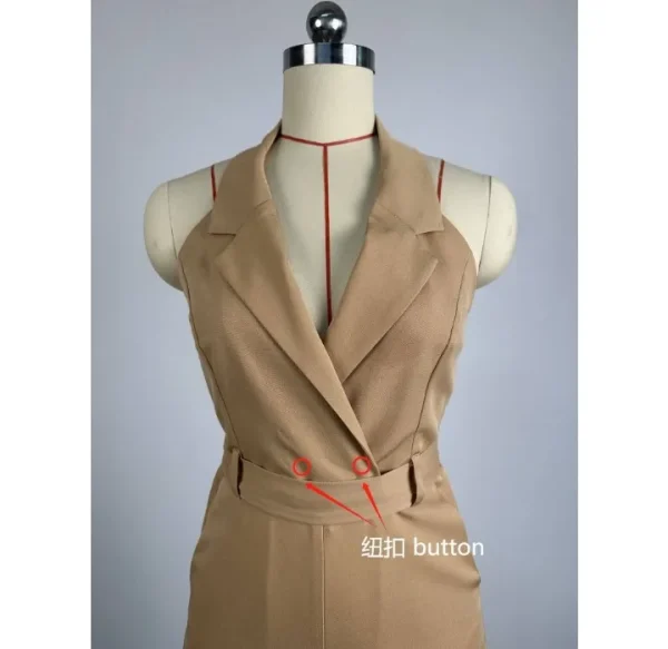 High Waist Jumpsuit Women's Clothing 2024 Summer New Hanging Neck Open Back Pocket Casual Sleeveless Y2k Jump Suits for Female - Image 12
