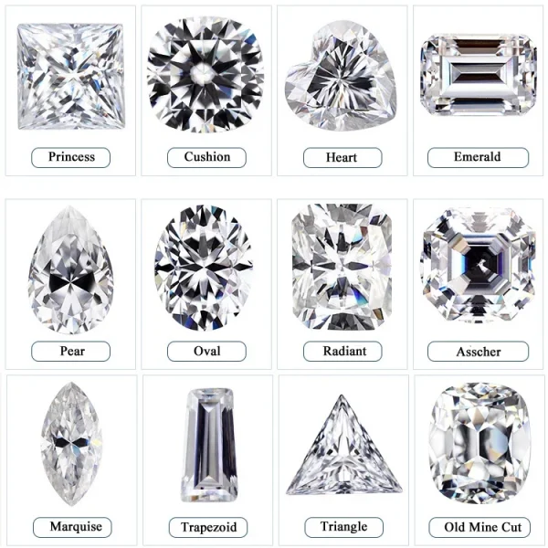 D Color Super White Moissanite Diamond Round / Oval / Pear / Radiant / Emerald / Heart / Princess / Cushion / Asscher Shape - Image 77