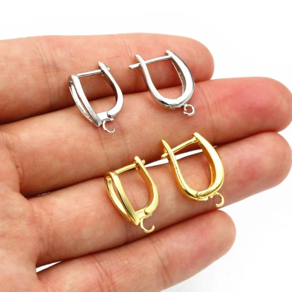 10pcs 2-Styles Bronze French Earring Hooks Lever Back Open Loop Setting for DIY Earring Clips Clasp Jewelry Making Accessories - Image 4